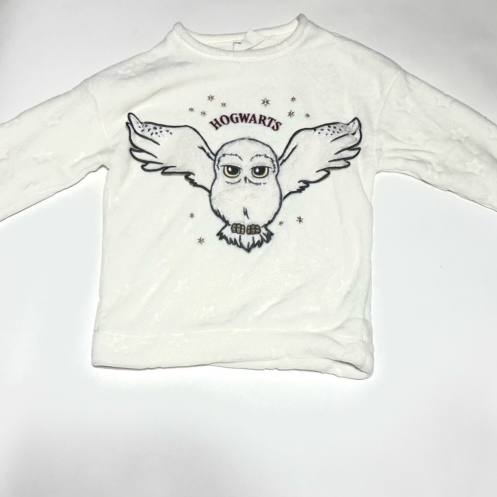 Harry Potter Hogwarts Owl Sweatshirt Kids White Long Sleeve sweater